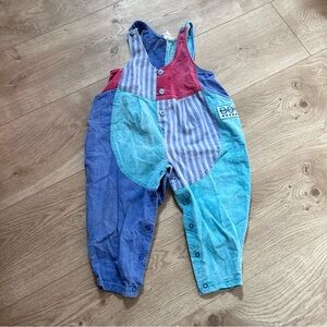 Vintage multi print ballon leg overalls backstreet boy size 2t